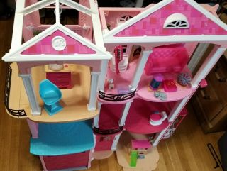 Barbie Dreamhouse Three 3 Story,  3 Floors,  Elevator,  With Accessories By Mattel