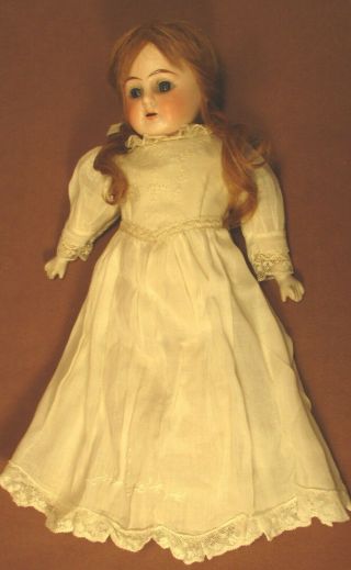 Antique Ernset Heubach 13 " Bisque Head Doll - Leather Body - 1902 8/0 - Germany