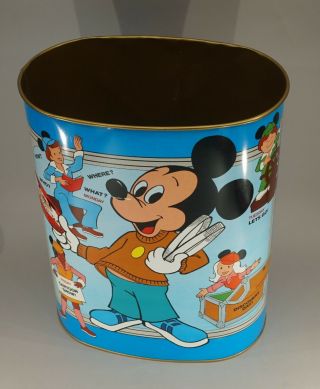 Vintage Walt Disney Mickey Mouse Metal Tray Can