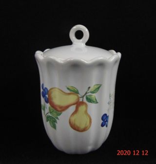 Corelle Jay Imports CHUTNEY Tea Canister Lid has Seal Fruits,  Apples,  Pears 3