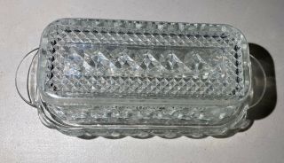 Vintage Anchor Hocking Wexford Pattern Quarter Pound Covered Butter Dish