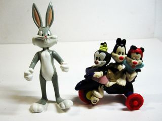 Warner Bros Animaniacs Toy Figure Bugs Bunny & Looney Dot Yakko Wakko On A Tricy
