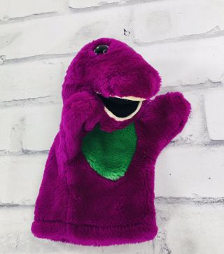 Barney Purple Dinosaur Vintage Hand Puppet Plush Animal Show Kids Toy Rare