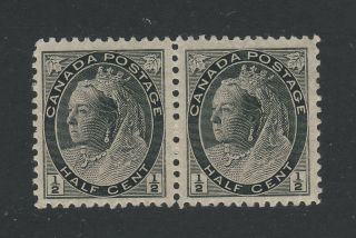 2x Canada Victoria Numeral Stamps 74 - 1/2c Mnh Vf Guide Value = $120.  00