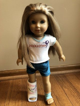 American Girl Mckenna Doll With Book,  Gymnastics Accessories And Extra Outfit