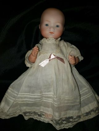 Antique German Bisque Solid Dome Head Baby Doll 341 Armand Marseille 8 Inches