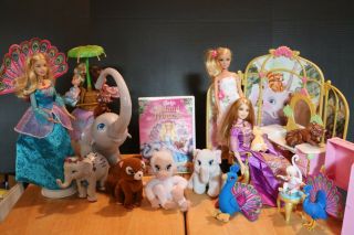 Barbie Island Princess 3 Dolls,  Dvd Movie,  7 Animals,  4 Small Plush,  & Play Set