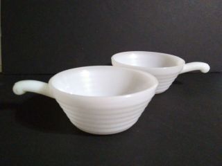 Set Of 2 Fire King Chili Soup Bowls With Handles Need Cleaned