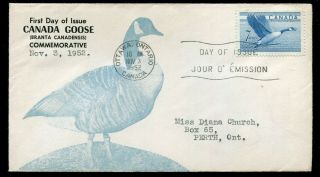Canada Fdc 1952 Wildlife Issue - 7c Canada Goose - Attractive Cachet Cover