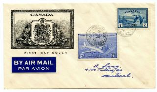 Weeda Canada C9/ce3 Fdc,  1946 Special Delivery Airmail Issues,  Toronto - Vancouver