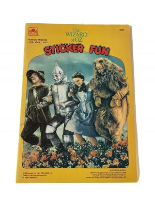 Golden The Wizard Of Oz Sticker Fun Vintage 1988