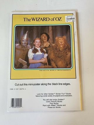 Golden The Wizard Of Oz Sticker Fun Vintage 1988 2