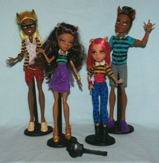 Monster High Pack Of Trouble 4 Doll Set Inc Clawdeen,  Clawd,  Howleen & Clawdia