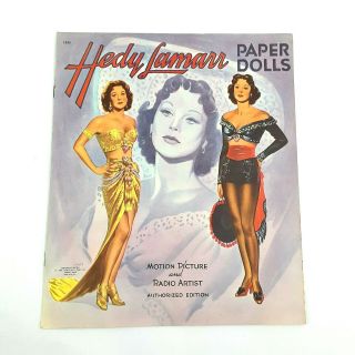 1951 Hedy Lamarr Paper Dolls Book Uncut Saalfield Movie Star & Inventor