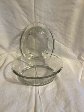 8500 Pyrex Clear Thick Glass 3 2/3 Cup Oval Serving Bowls Set Of 2