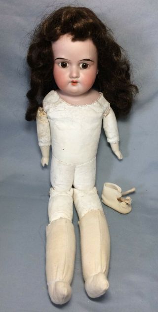 Vintage Porcelain Bisque Doll Germany 370 16 " Tall Leather Body