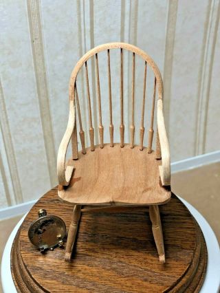 Dollhouse Miniature William Clinger Unfinished Windsor Rocking Chair 1:12