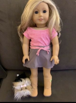 My American Girl Doll 27 Blonde Hair Blue Eyes 18 In Doll W Bonus Dog