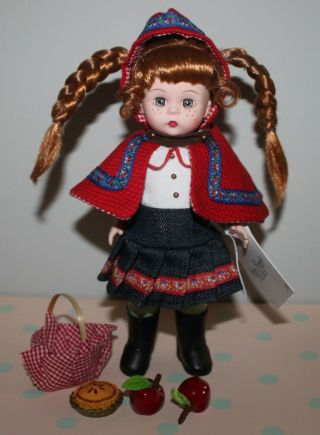 8 " Madame Alexander Classic Doll Red Riding Hood With Basket Goodies