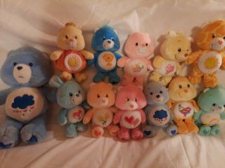 Carebear Plush Toy Set Of 10 Vintage (8 " Dolls) A Large Carebear Goes With It