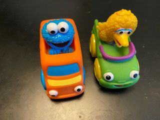Hasbro Sesame Street Racers Big Bird And Cookie Monster In Plastic Car 4 "