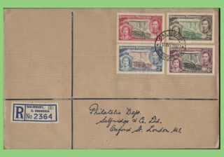 Southern Rhodesia 1937 Kgvi Coronation Set On Registered First Day Cover