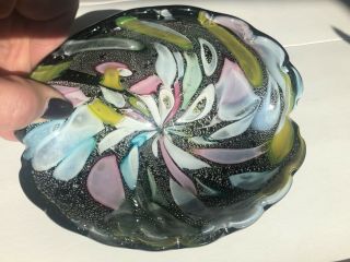 Vintage Dino Martins For Murano Art Glass Tutti Frutti Shell Dish Multi Colored