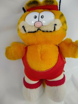 Vintage 1981 Garfield The Cat In Work Out Outfit 6” Orange Character Plush