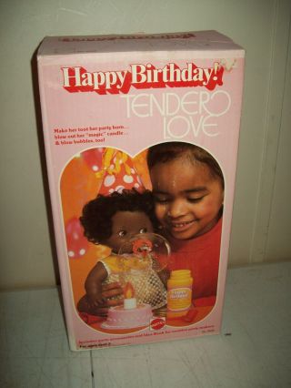 Vintage 1975 Tender Love Happy Birthday African American Girl Doll No.  9545
