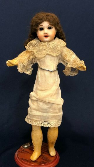 Antique French Papier - Mache Doll With Wig And Chemise