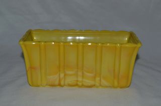 Akro Agate 653 8 " Rectangular Planter Yellow Glass