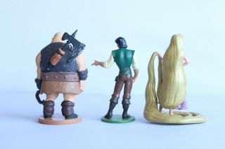Disney ' s Tangled Rapunzel,  Flynn Rider and Hook Hand Thug PVC Cake Topper Figure 2