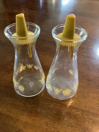 Vintage Corelle Butterfly Gold Glass Salt And Pepper Shakers