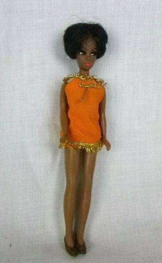 Vtg Topper 1971 Dawn Doll Friend Dale In Dress & Shoes African American