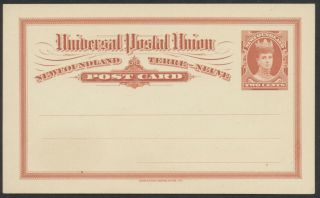 Newfoundland P9 2c Queen Alexandra Upu Postal Stationery Card,