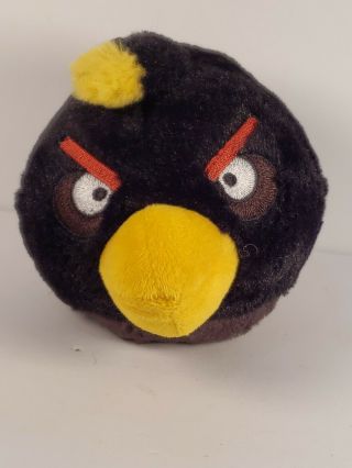 Angry Birds Black Bird Bomb 6 " Plush Ball Stuffed Animal With No Sound 2010