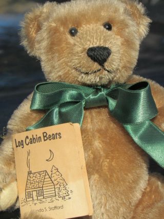 Vintage Teddy Bear 8 " Mohair Acrylic Coat Artist Log Cabin Bears Kodi Old Fuzzy