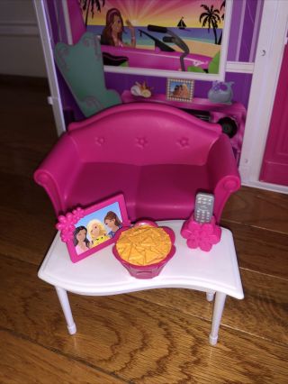 2009 Mattel Barbie Glam Vacation Beach House Fold Out N ' Go Portable 99 Complete 2