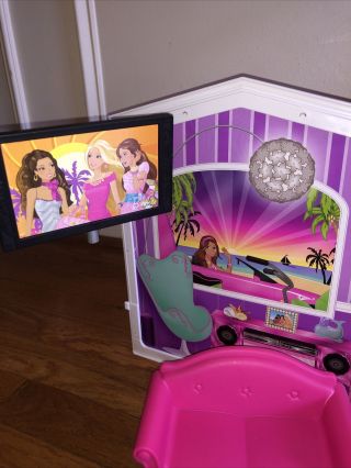 2009 Mattel Barbie Glam Vacation Beach House Fold Out N ' Go Portable 99 Complete 3