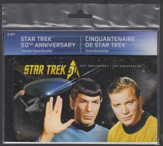 Canada Booklet Bk649 Star Trek 50th Annmiversary,  Prestige Stamp Booklet
