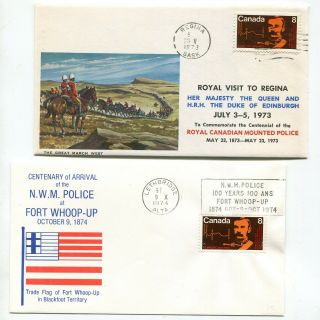 Canada - Sask 1973 / Alberta 1974 - Rcmp / Nwmp - Special Event Covers