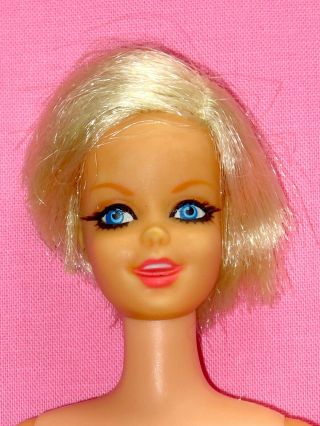 Vintage Mattel - 1966 Blonde Twiggy Doll Made In Japan - Barbie