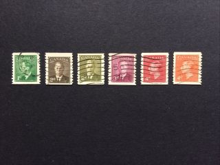 Canada Kgvi 1949 - 1951; Sg419 - 422a Set; Coil Stamps; Good/fine Used; Cv £30.