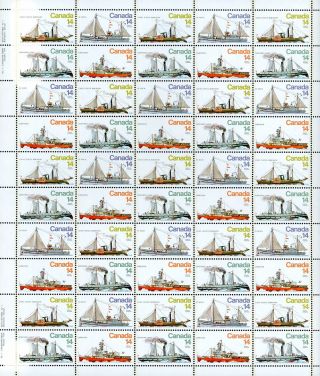 Canada Sheet 779a - Ice Vessels (1978) 50 X 14¢