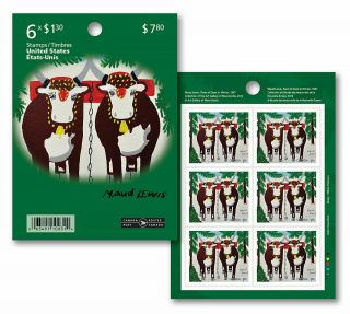 2020 Canada Christmas Maude Lewis Usa Rate Booklet Of 6 Stamps Folk Art