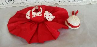 Madame Alexander Cissette Tagged Red Dress With Polka Dots And Hat