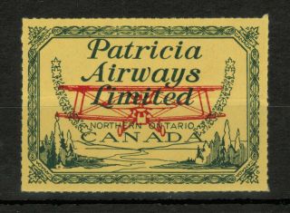 Canada 1928 Sc Cl43 " Patricia Airways Limited " Northern Ontario 2316