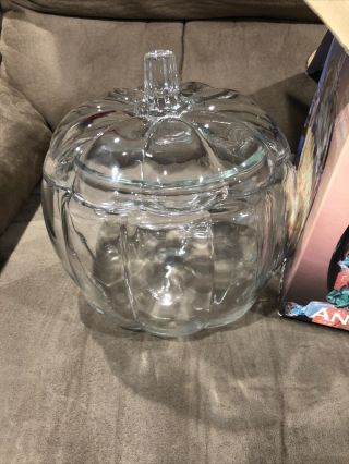 Anchor Hocking Pumpkin /Halloween Glass Jar With Lid 2