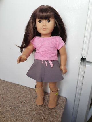 American Girl Doll Pierced Ears Brown Hair Eyes