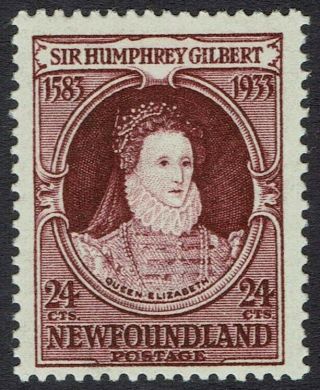 Newfoundland 1933 350th Anniversary 24c Queen Elizabeth I Perf 13.  5